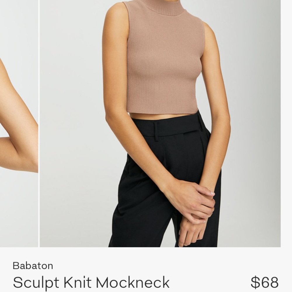 Aritzia Sculpt Knit Mockneck Scarab Size S